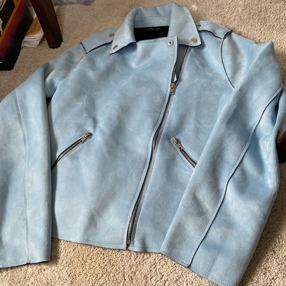 Members Only Blue Faux Leather Jacket - Picture 1 of 5